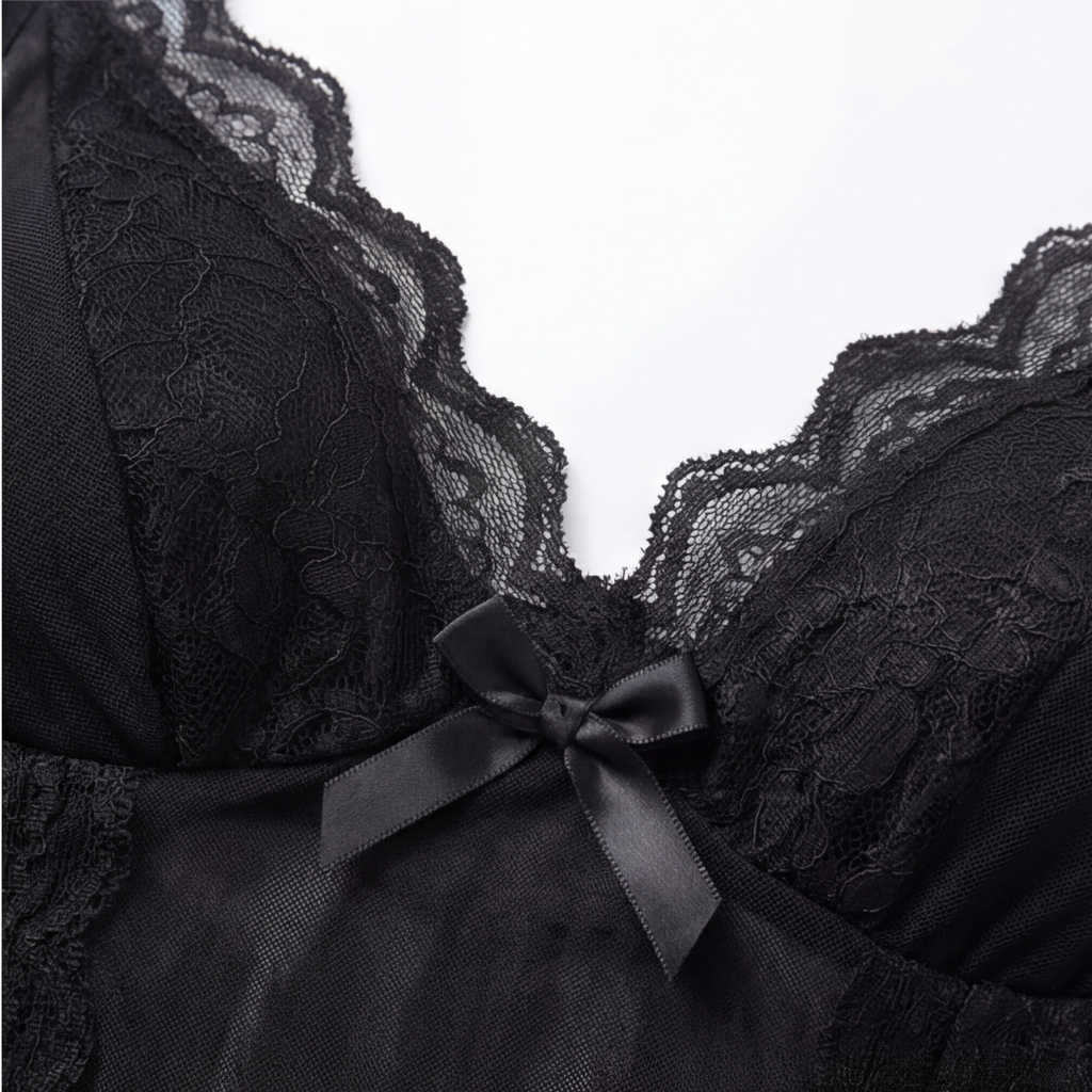 Veloure – Vestaglia da notte in pizzo a lunghezza pavimento