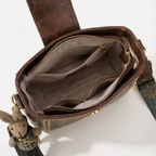 Trovata - Borsa a secchiello vintage a tracolla con cinturino artigianale