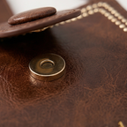 Trovata - Borsa a secchiello vintage a tracolla con cinturino artigianale