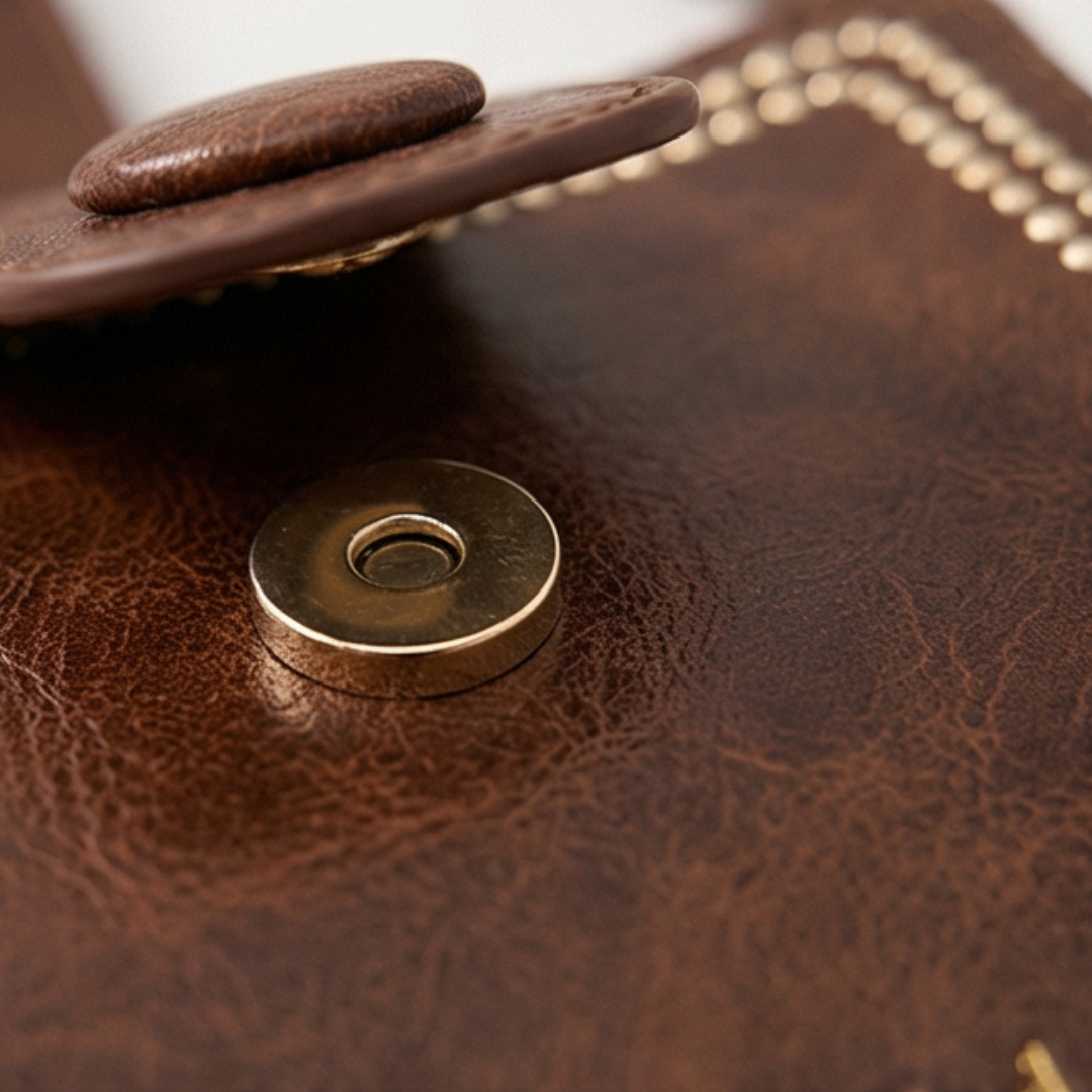 Trovata - Borsa a secchiello vintage a tracolla con cinturino artigianale