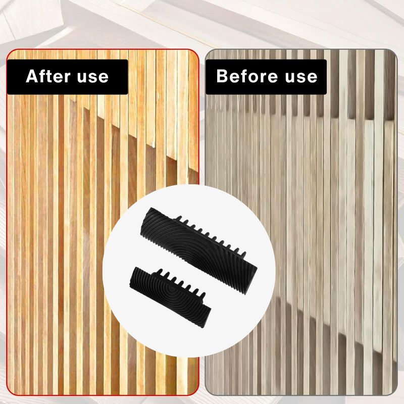 Oakura - Kit di strumenti per rullo texture legno fai-da-te in 2 pezzi