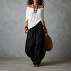 Solenza – Top Boho Off-Shoulder e Pantaloni Lantern per Donne