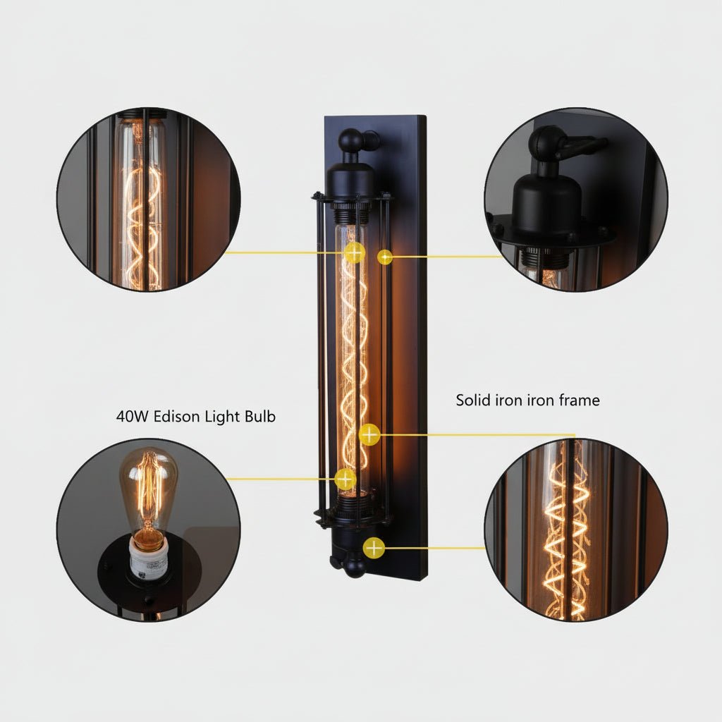 REGALIGHT - Applique LED vintage con calda luce ambientale e design metallico classico per un'illuminazione murale elegante e accogliente