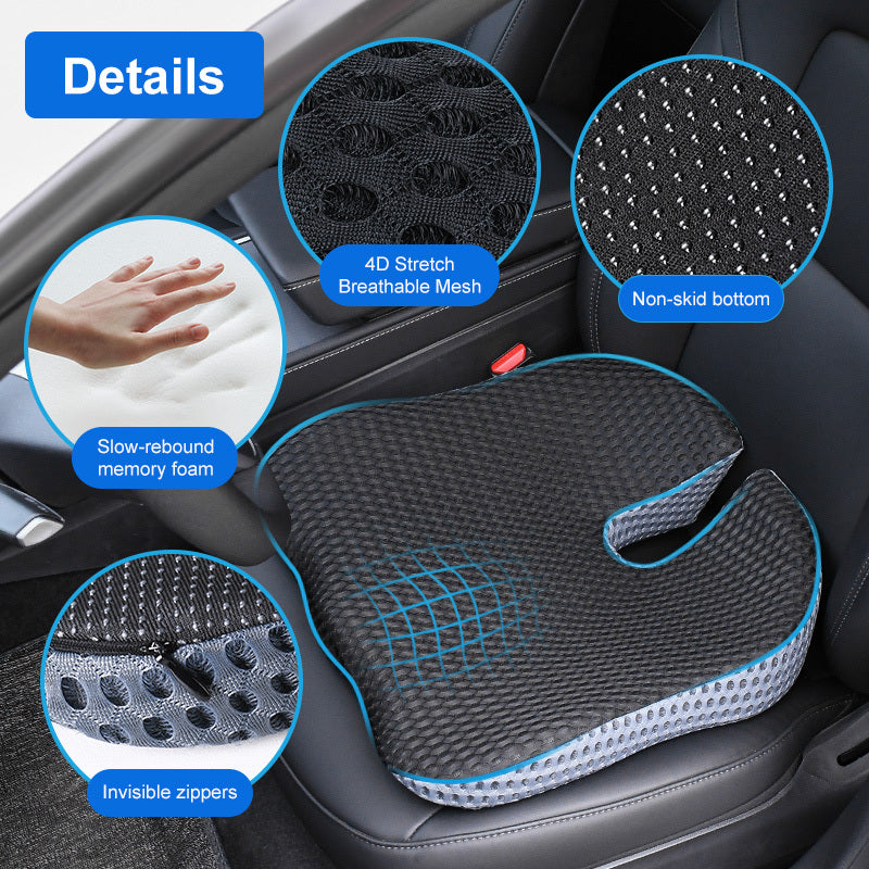 Cuscino Ergonomico Triacomfort | Forma Triangolare con Memory-Foam | Traspirante e Antipressione | Per Auto e Ufficio