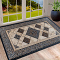 STYLEHAVEN - Tappeto d'ingresso con bordo geometrico lavabile in lavatrice
