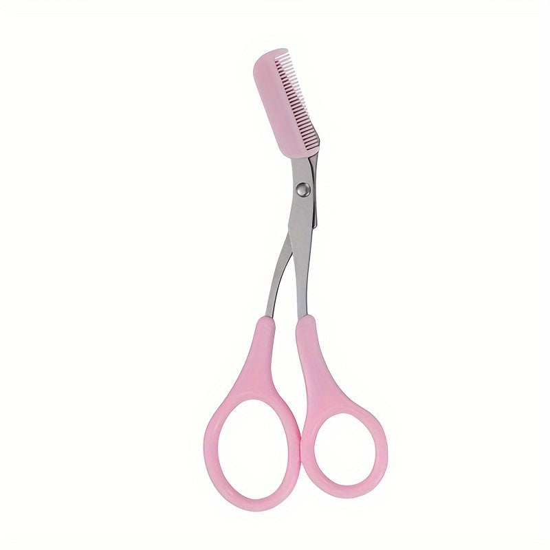 SHARPMATE - Forbici per sopracciglia in acciaio inossidabile con rifinitore a mini pettine