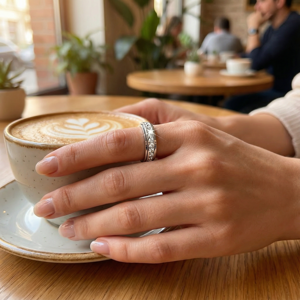 Anello Spinner in Zirconia Rotante Serenova