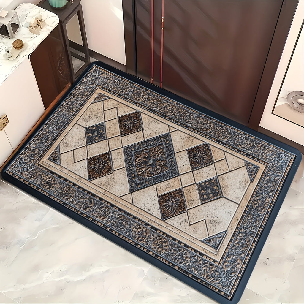STYLEHAVEN - Tappeto d'ingresso con bordo geometrico lavabile in lavatrice