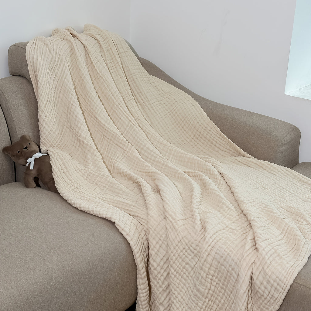 CLOUDNEST – Coperta in Garza di Cotone Ultra-Traspirante a 6 Strati per Comfort Tutto l'Anno