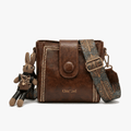 Trovata - Borsa a secchiello vintage a tracolla con cinturino artigianale