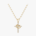 Crownara – Collana con perle e croce coronata