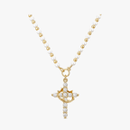 Crownara – Collana con perle e croce coronata