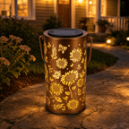 Bloomara – Lanterna Solare a Forma di Girasole con Motivi di Luce Colorati
