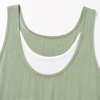 Breezella – Vestito estivo a strati, senza maniche, design simile a due pezzi