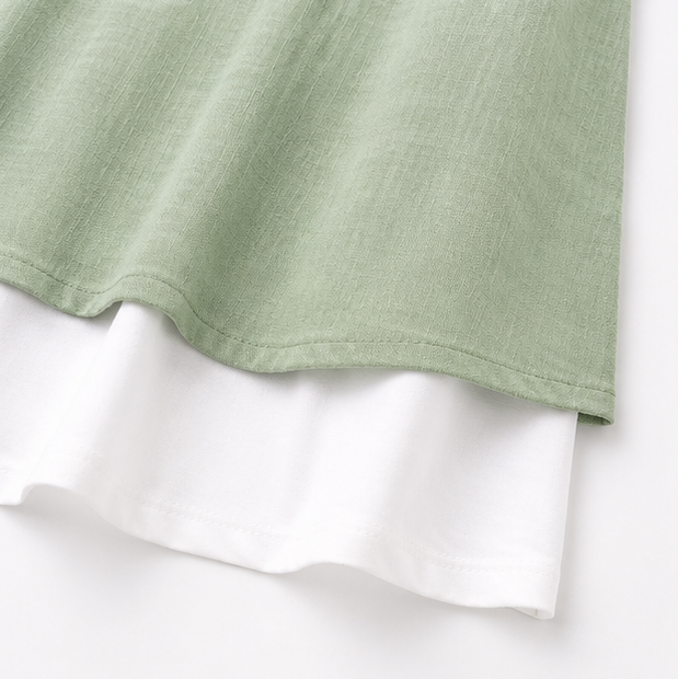 Breezella – Vestito estivo a strati, senza maniche, design simile a due pezzi