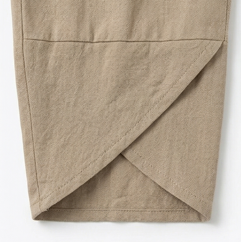 Brezia – Pantaloni Corti Asimmetrici in Mistura di Lino per Donna