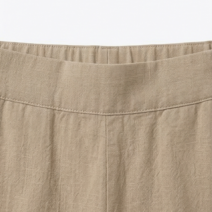 Brezia – Pantaloni Corti Asimmetrici in Mistura di Lino per Donna