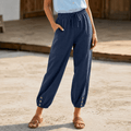 Brezia – Pantaloni Capri in Cotone e Lino Relaxed Fit per Donne