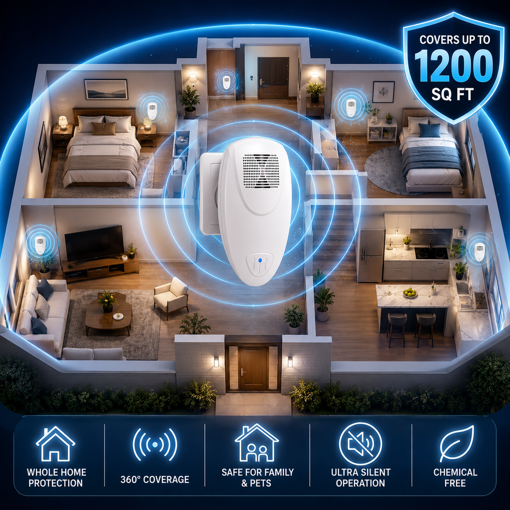BUGBARRIER – Repellente Ultrasonico per Cimici da Letto per una Protezione Sicura della Casa