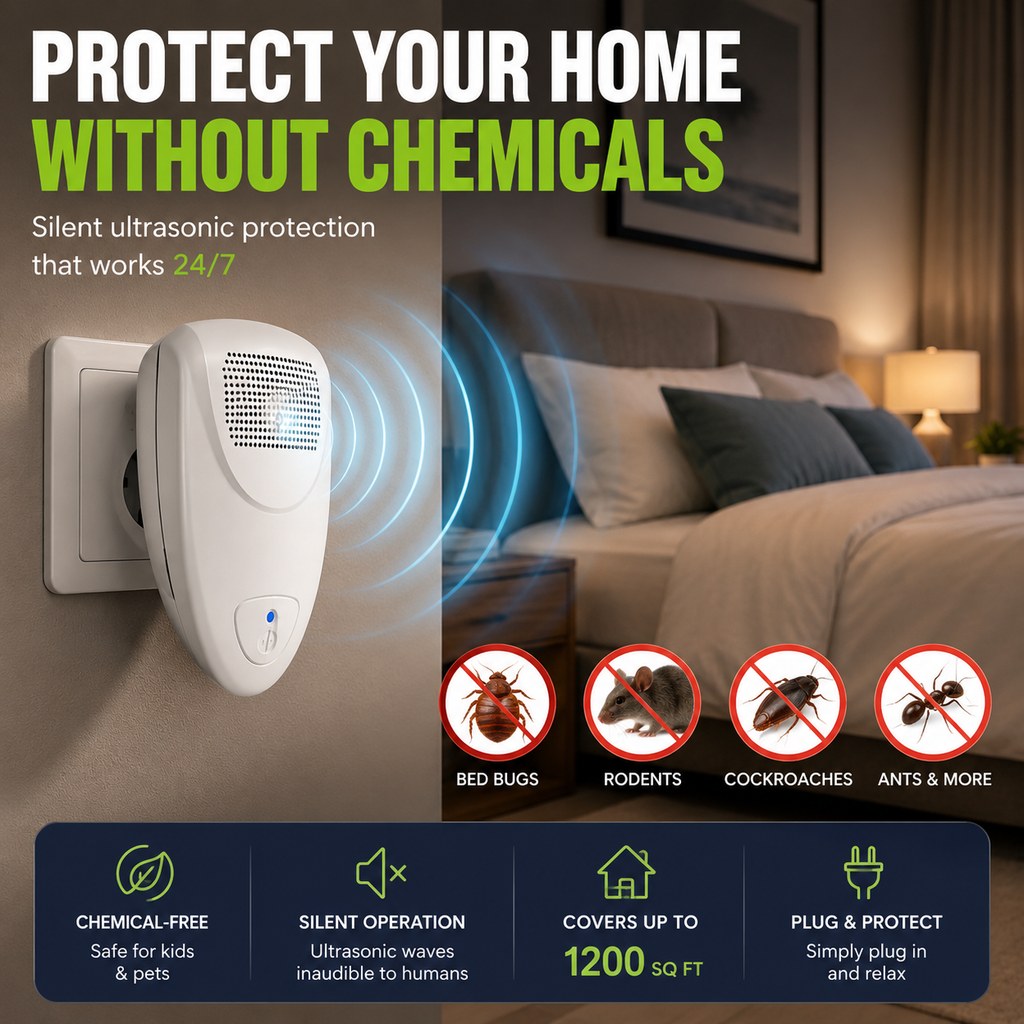 BUGBARRIER – Repellente Ultrasonico per Cimici da Letto per una Protezione Sicura della Casa