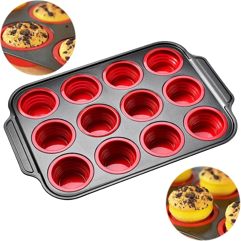 Teglia per Muffin in Silicone con Struttura Metallica Robusta