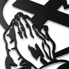 Verita - Decorazione da parete in metallo con cuore e croce cristiana