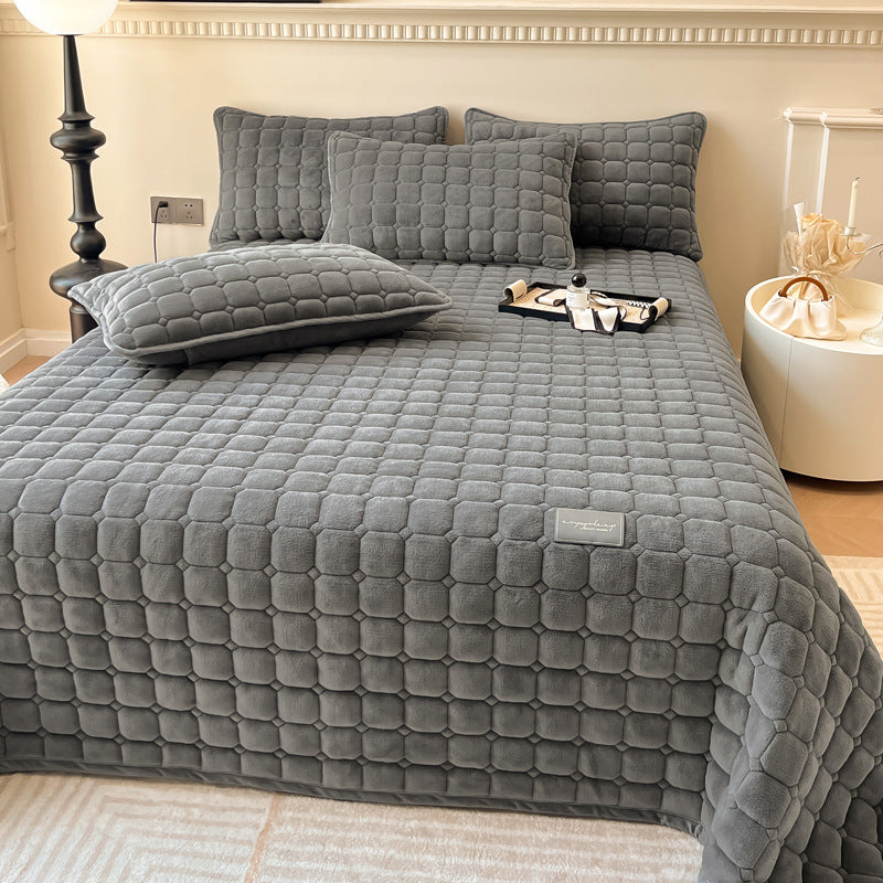 ComfiSquare - Morbido Copriletto in Stile Moderno con Texture Quadrata