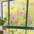 ✨ULTIMO GIORNO: 70% DI SCONTO! - 💐 Adesivo per Finestra con Bouquet Floreale Colorato 🖼️ (Rimovibile senza lasciare segni)
