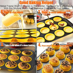 Teglia per Muffin in Silicone con Struttura Metallica Robusta