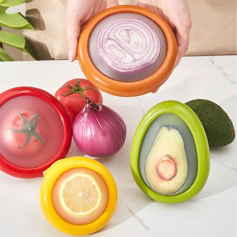 Coperchi riutilizzabili per frutta e verdura tagliata (x4)