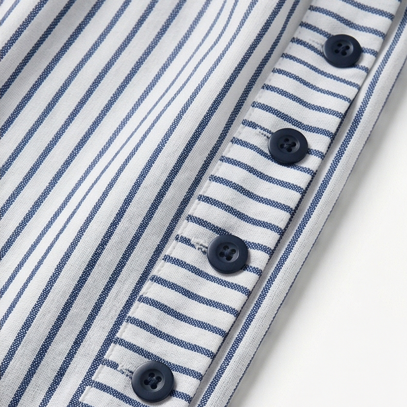 Coastlyn – Pantaloni a righe da donna con rifinitura a bottoni