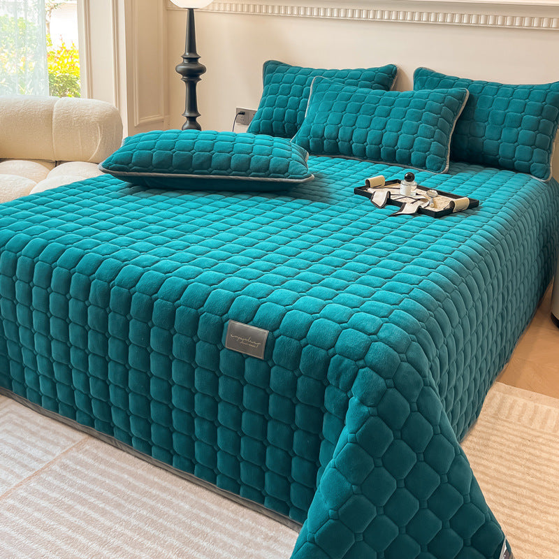 ComfiSquare - Morbido Copriletto in Stile Moderno con Texture Quadrata
