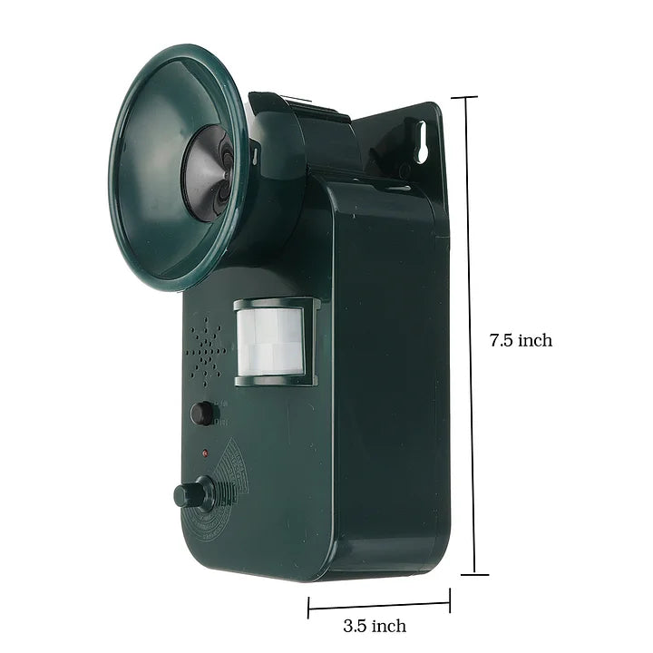 Repellente per animali a ultrasuoni senza fili da esterno 5000 sqft 9V DC per allontanare vari animali