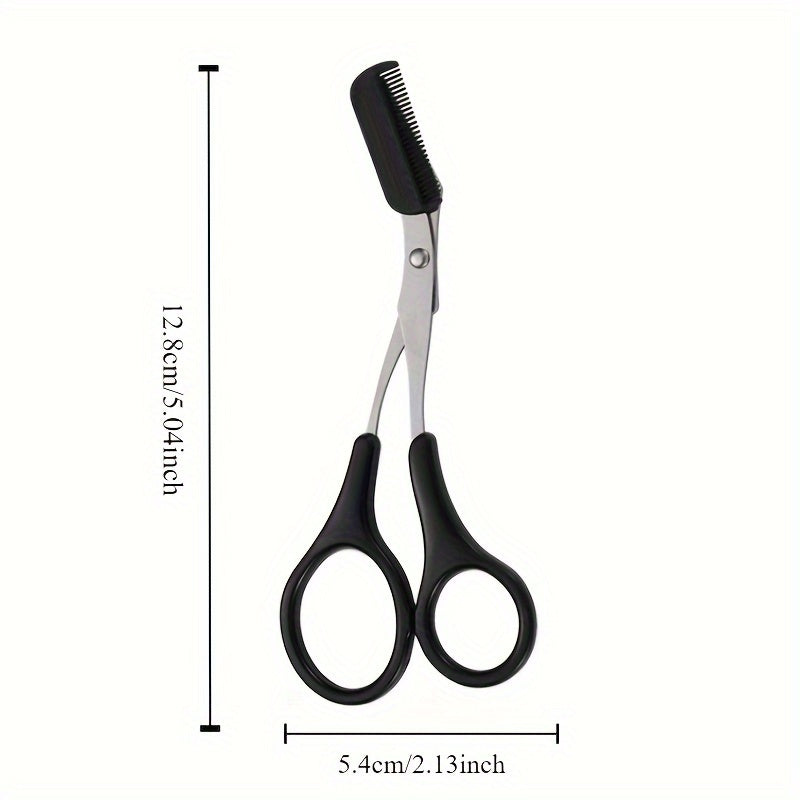 SHARPMATE - Forbici per sopracciglia in acciaio inossidabile con rifinitore a mini pettine