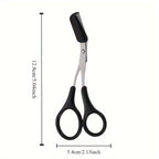SHARPMATE - Forbici per sopracciglia in acciaio inossidabile con rifinitore a mini pettine