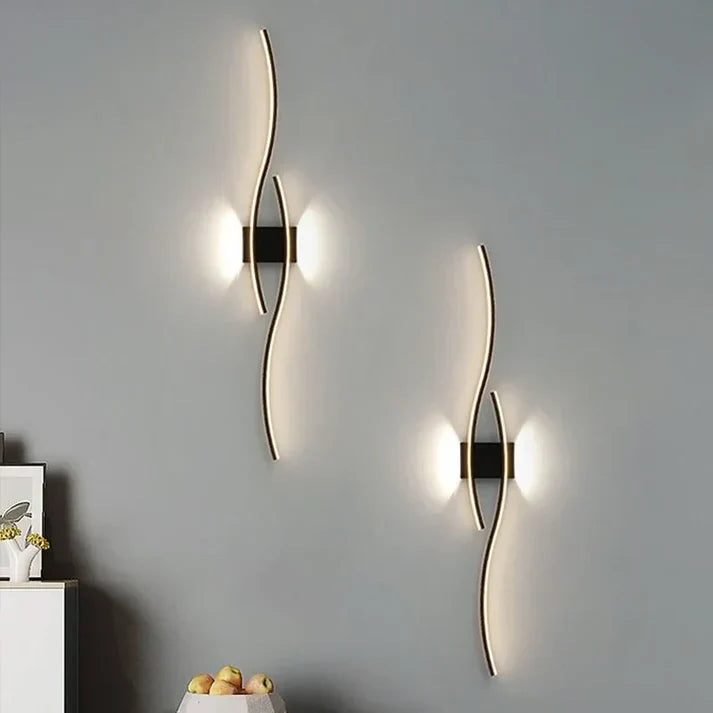 Lumivora Wave LED Applique | Design a Onde Moderno | Risparmio Energetico & Stile | 60×15 cm | Luce Calda, Senza Abbagliamento