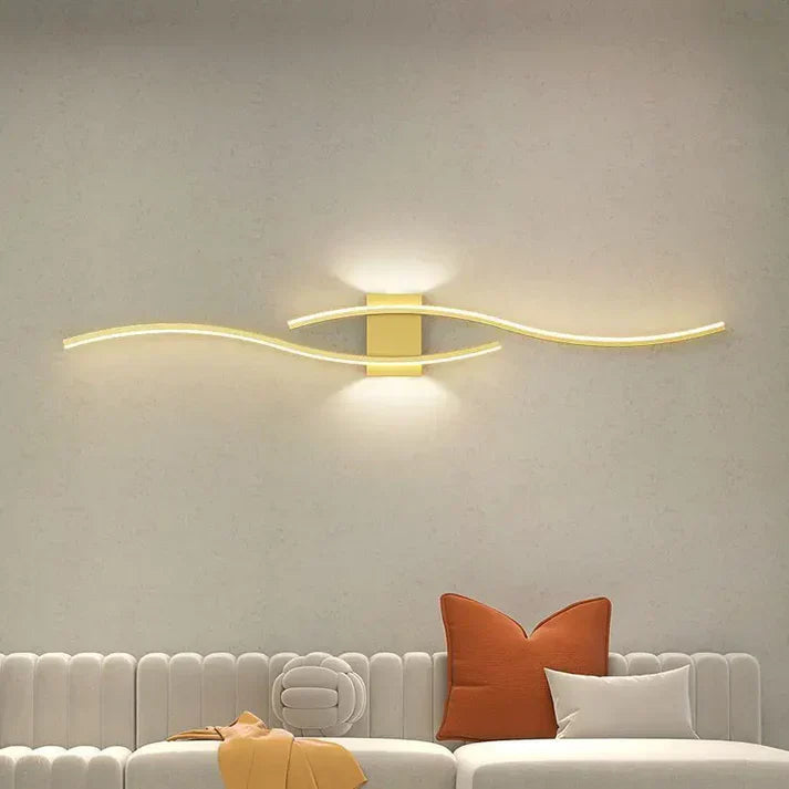 Lumivora Wave LED Applique | Design a Onde Moderno | Risparmio Energetico & Stile | 60×15 cm | Luce Calda, Senza Abbagliamento