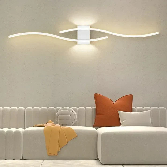 Lumivora Wave LED Applique | Design a Onde Moderno | Risparmio Energetico & Stile | 60×15 cm | Luce Calda, Senza Abbagliamento