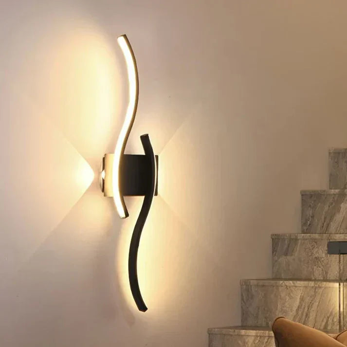 Lumivora Wave LED Applique | Design a Onde Moderno | Risparmio Energetico & Stile | 60×15 cm | Luce Calda, Senza Abbagliamento