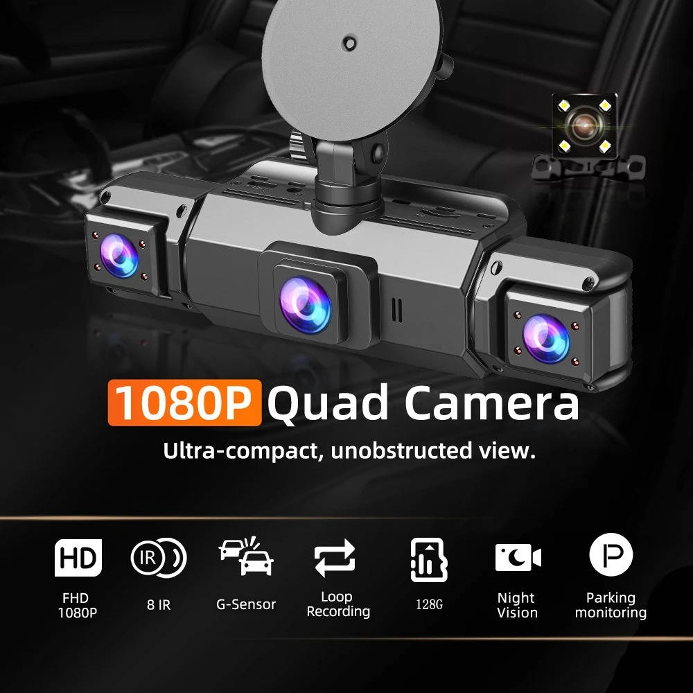 Dash Cam Wireless per Auto Anteriore e Posteriore con Visione Notturna