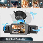 Dash Cam Wireless per Auto Anteriore e Posteriore con Visione Notturna