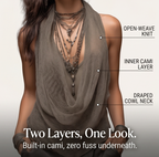 Lunessa – Top Halter in Maglia con Collo Drappeggiato