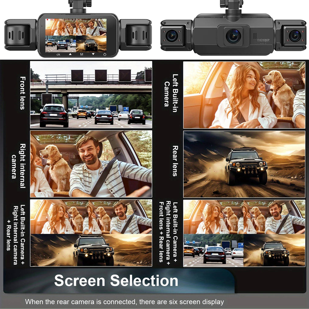 Dash Cam Wireless per Auto Anteriore e Posteriore con Visione Notturna