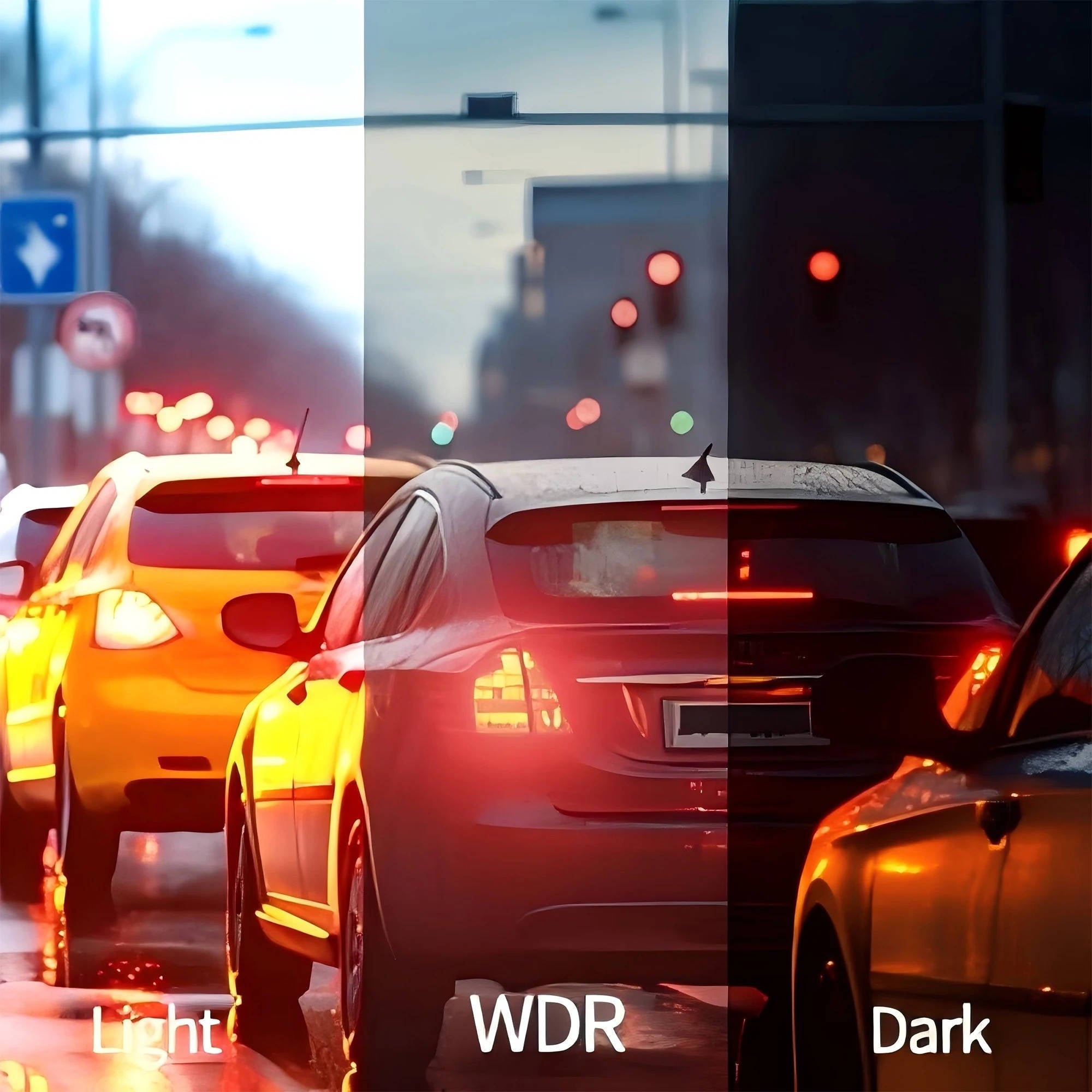 Dash Cam Wireless per Auto Anteriore e Posteriore con Visione Notturna