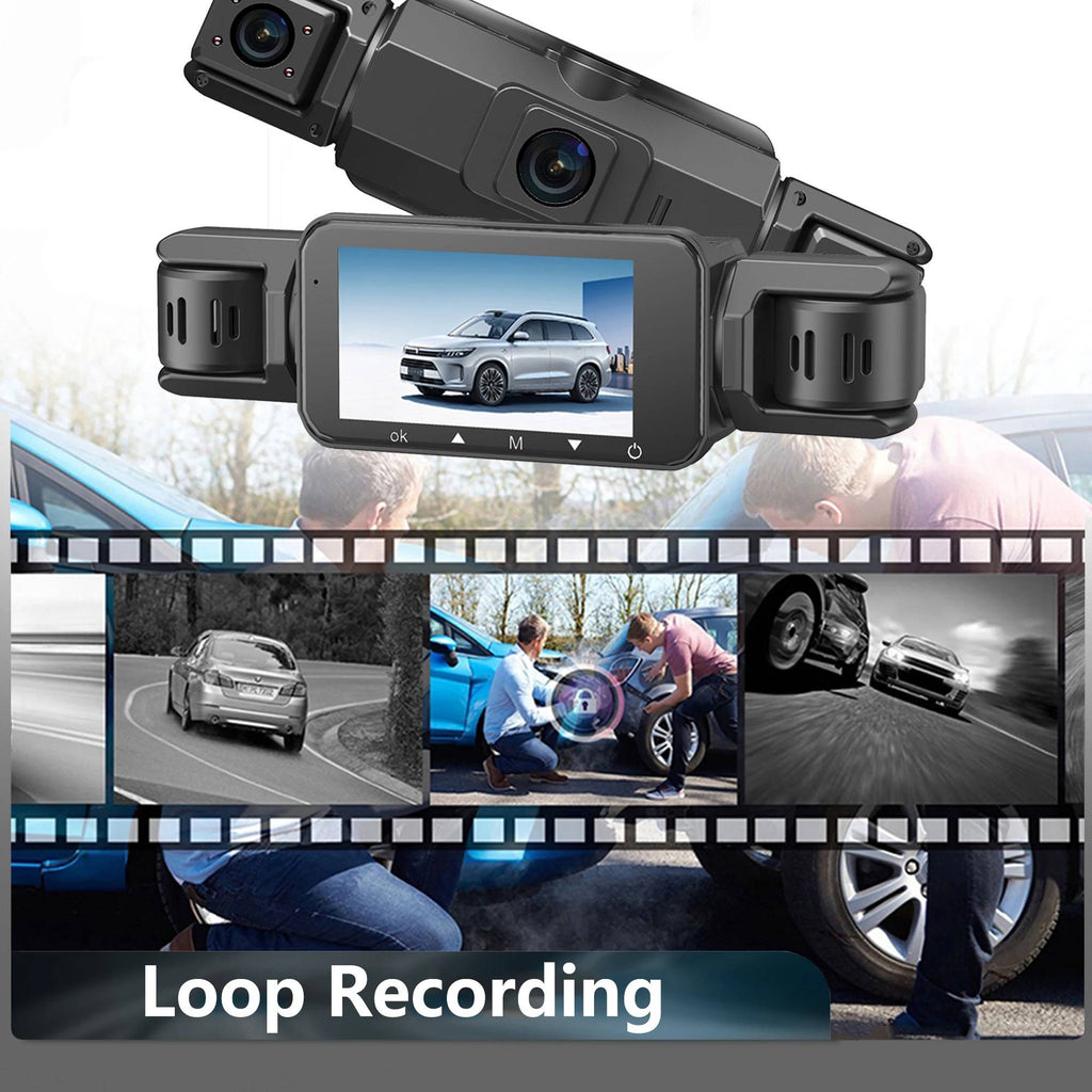 Dash Cam Wireless per Auto Anteriore e Posteriore con Visione Notturna