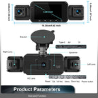 Dash Cam Wireless per Auto Anteriore e Posteriore con Visione Notturna