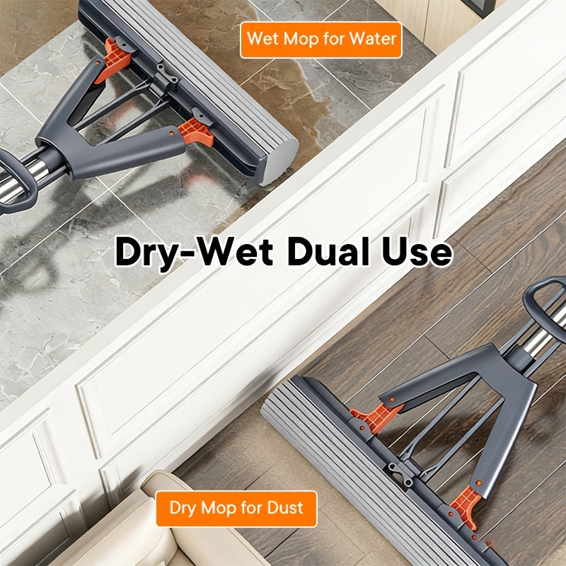 CLEANFLOW - Mop a strizzatore con spugna ad alta assorbenza per bagno e pavimenti