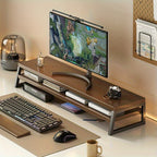 MODERNLIFT - Supporto per Monitor in Legno Salvaspazio con Ripostiglio, Struttura in Metallo Resistente