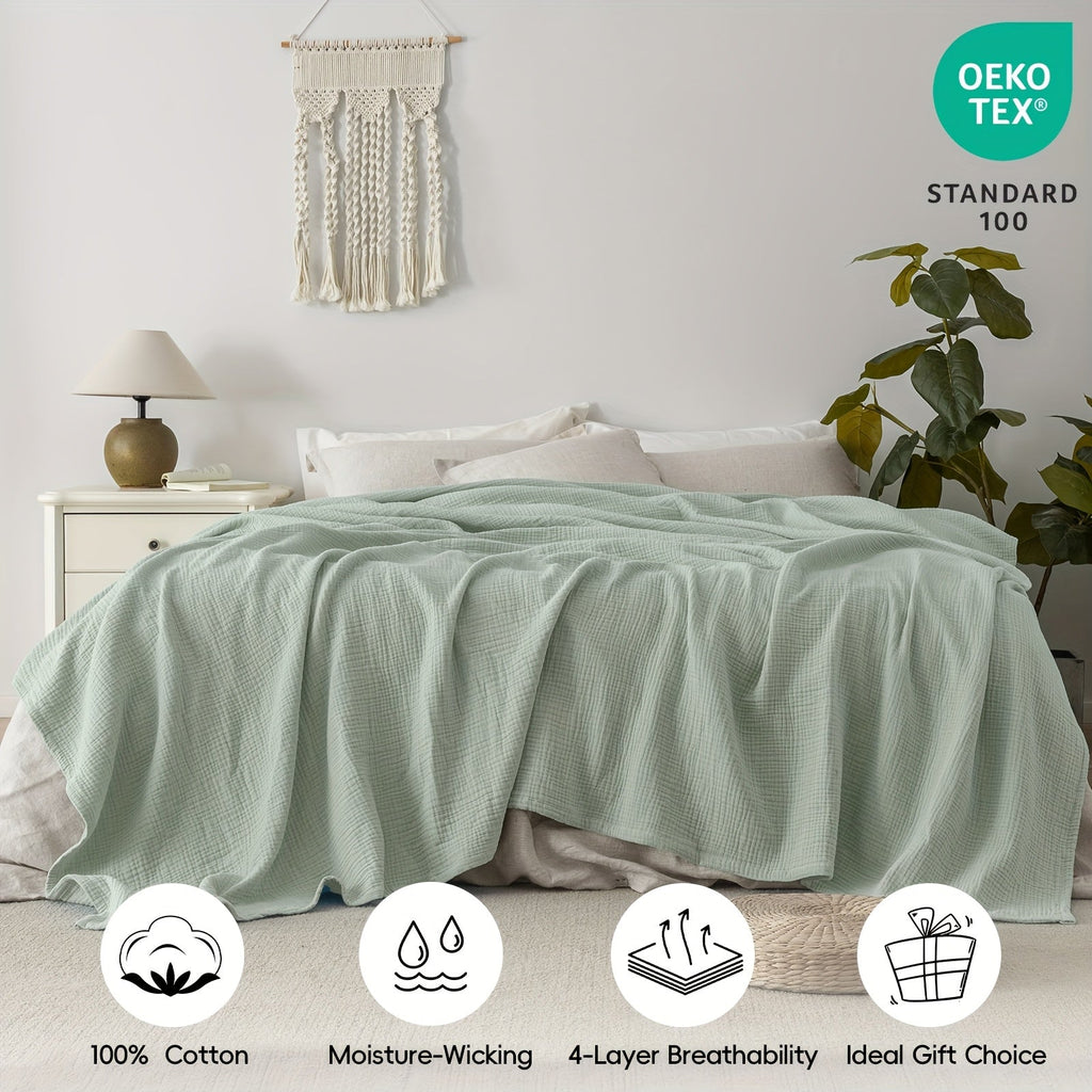 CLOUDSOFT - Coperta in Cotone Ultra-Morbido per Comfort Traspirante Quotidiano