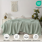 CLOUDSOFT - Coperta in Cotone Ultra-Morbido per Comfort Traspirante Quotidiano